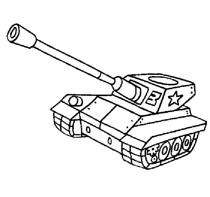 Tank boyama sayfası – sanatsal çalışma, çocuklar için