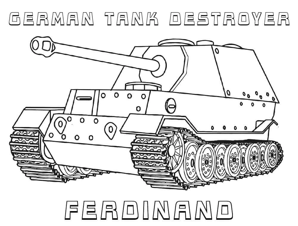 Tank boyama sayfası – renkli çizimler, okul öncesi