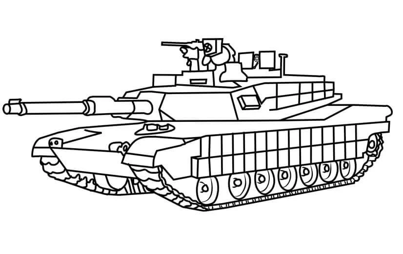 Tank boyama sayfası – sevimli karakter, sanatsal çalışma