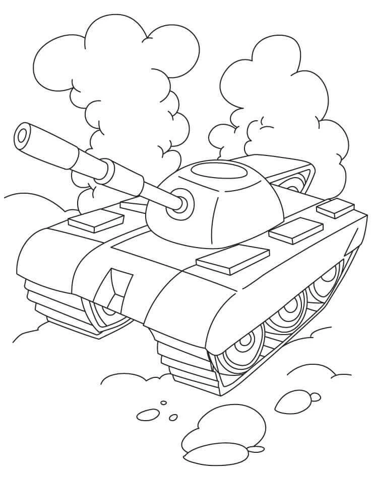Tank boyama sayfası – keyifli zaman, renkli çizimler
