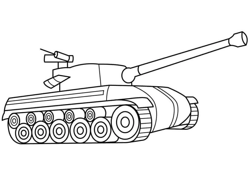 Tank boyama sayfası – çocuk aktivitesi, PDF indir