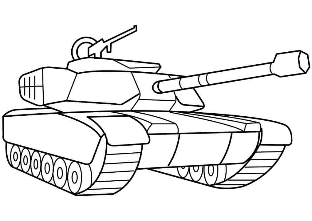 Tank boyama sayfası – sanatsal çalışma, çocuklar için