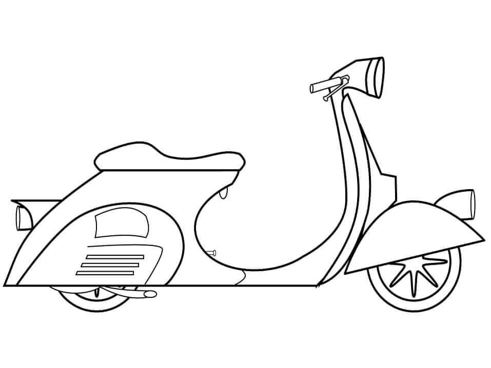 Motosiklet boyama sayfası #32 – çocuklar için, çizgi film temalı