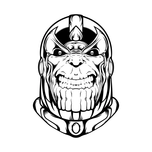 Thanos boyama sayfası #20 – çizgi film temalı, basit çizim