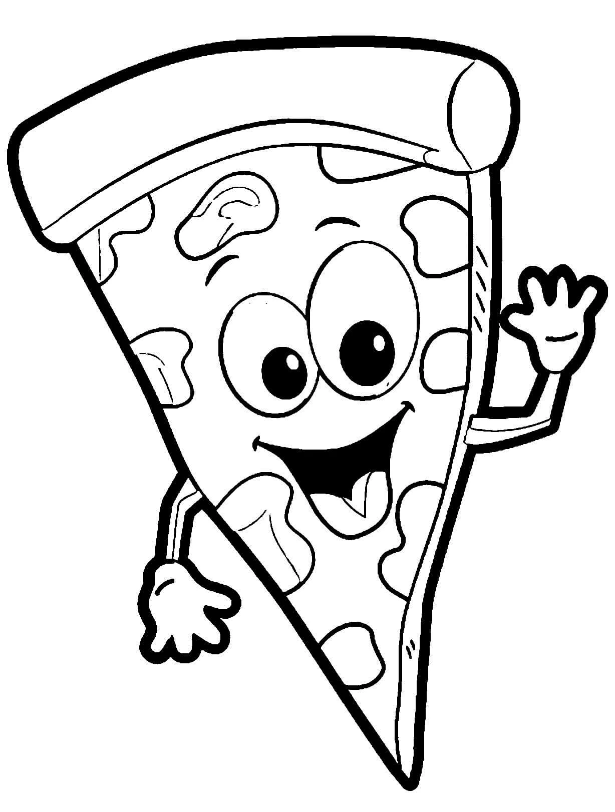 Pizza boyama sayfası – boyama etkinliği, çocuk aktivitesi