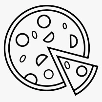 Pizza boyama sayfası – evde etkinlik, ücretsiz yazdır