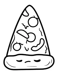 Pizza boyama sayfası – sanatsal çalışma, çocuklar için