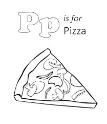 Pizza boyama sayfası – PDF indir, sevimli karakter