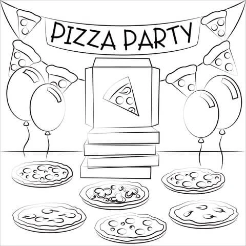 Pizza boyama sayfası – boyama etkinliği, çocuk aktivitesi