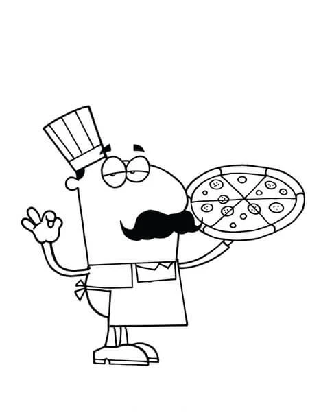 Pizza boyama sayfası – eğitici aktivite, yaratıcılık