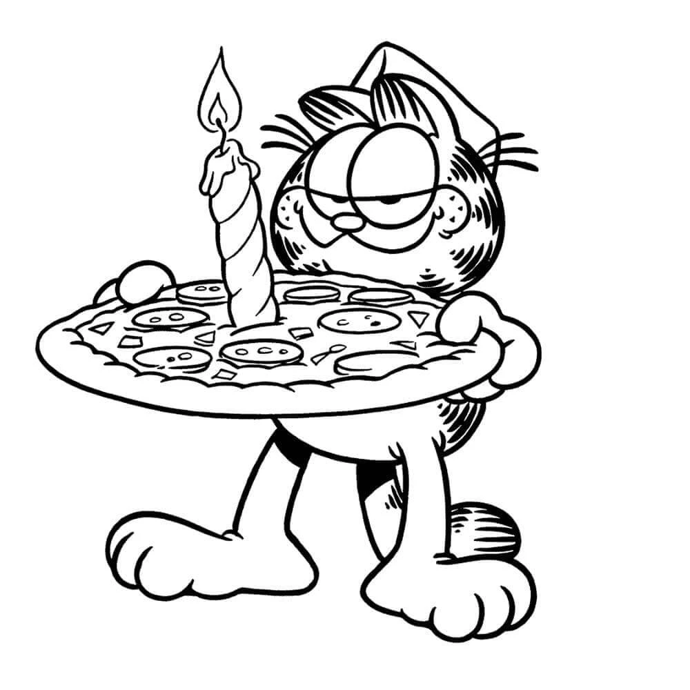 Pizza boyama sayfası – evde etkinlik, ücretsiz yazdır