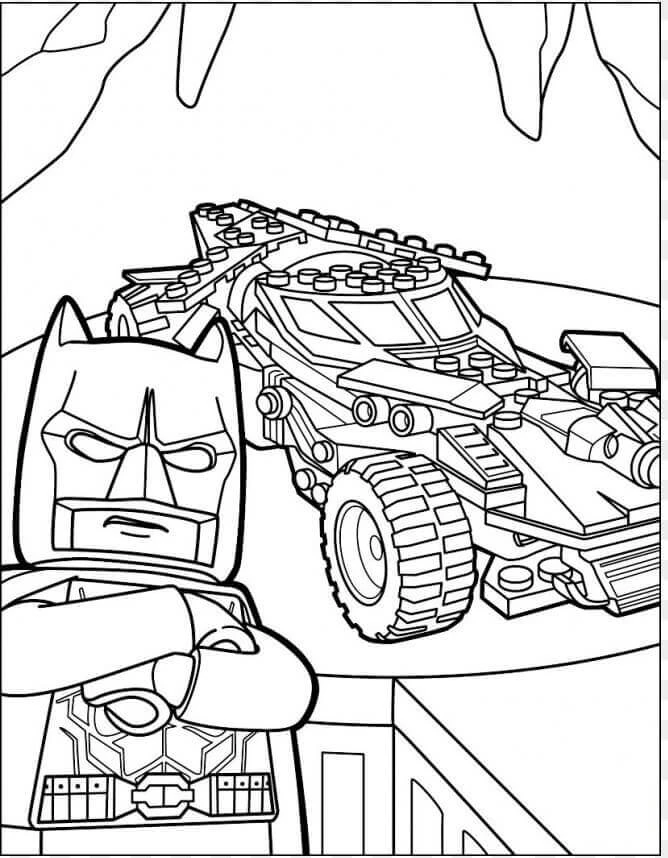 Lego Batman boyama sayfası – eğlenceli etkinlik, el becerilerini geliştirir