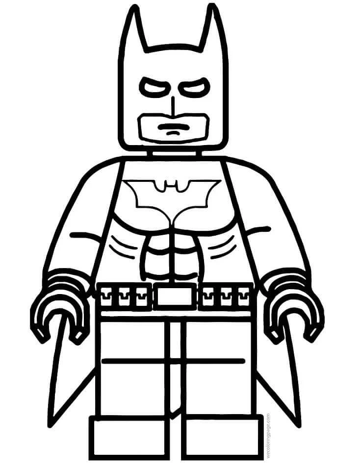 Lego Batman boyama sayfası – sevimli karakter, sanatsal çalışma