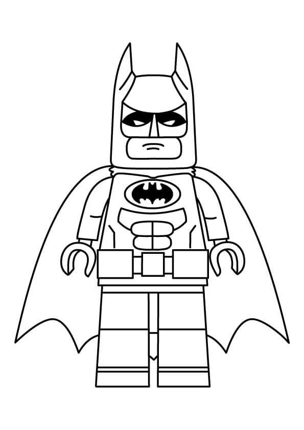 Lego Batman boyama sayfası – çizgi film temalı, basit çizim
