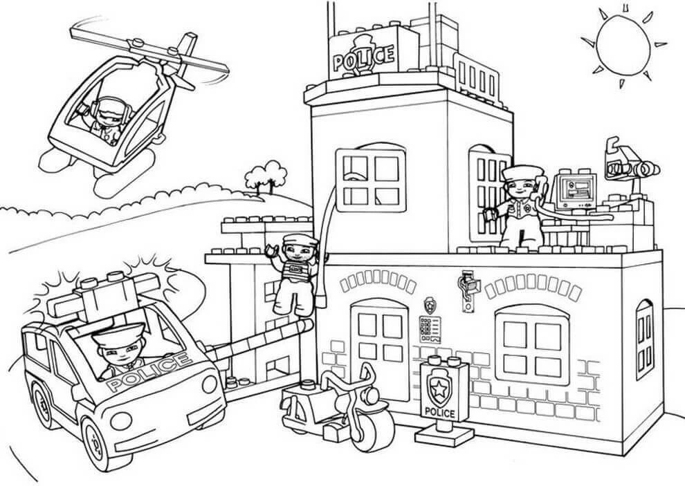 Lego City boyama sayfası – keyifli zaman, renkli çizimler