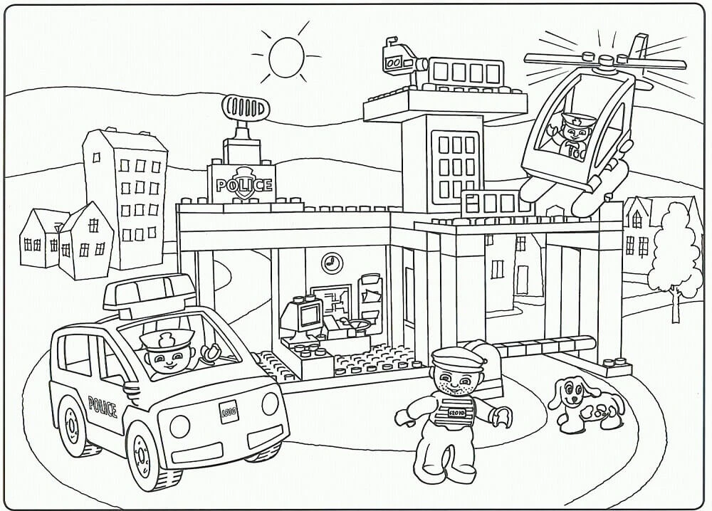 Lego City boyama sayfası – evde etkinlik, ücretsiz yazdır