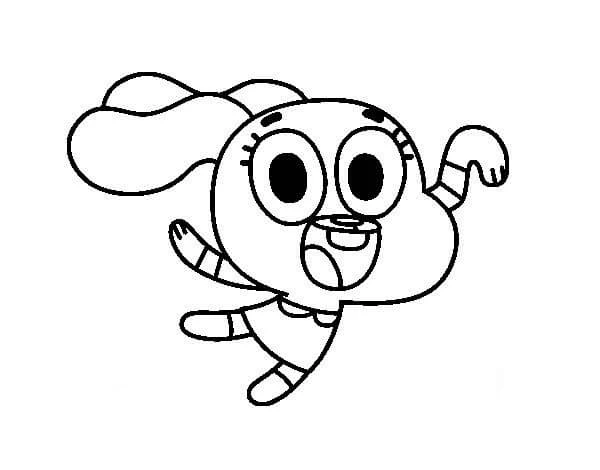 Gumball boyama sayfası – renkli çizimler, okul öncesi