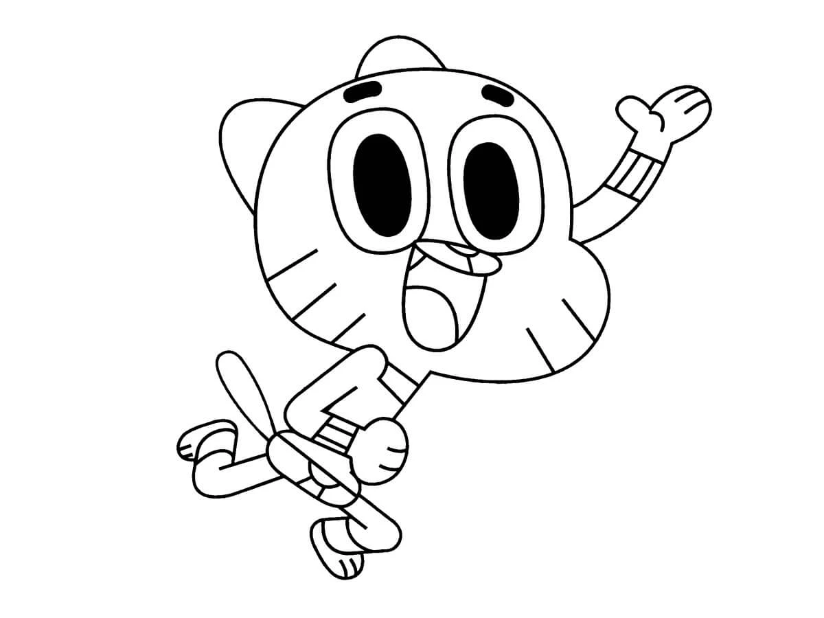 Gumball boyama sayfası – boyama etkinliği, çocuk aktivitesi