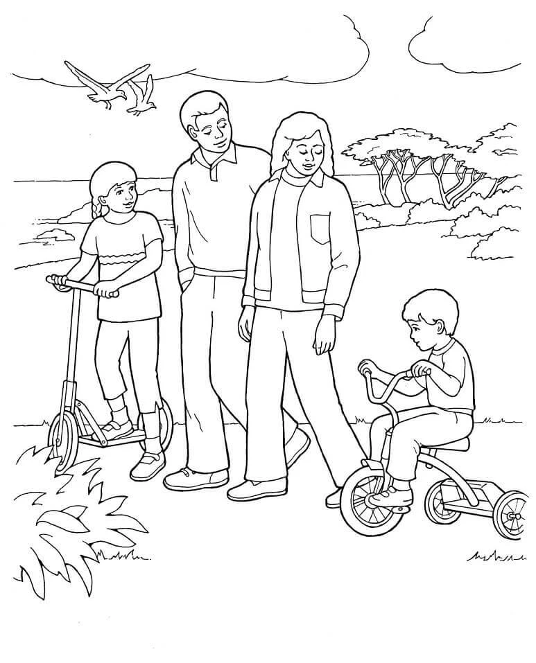 Aile boyama sayfası #2 – ücretsiz yazdır, boyama etkinliği
