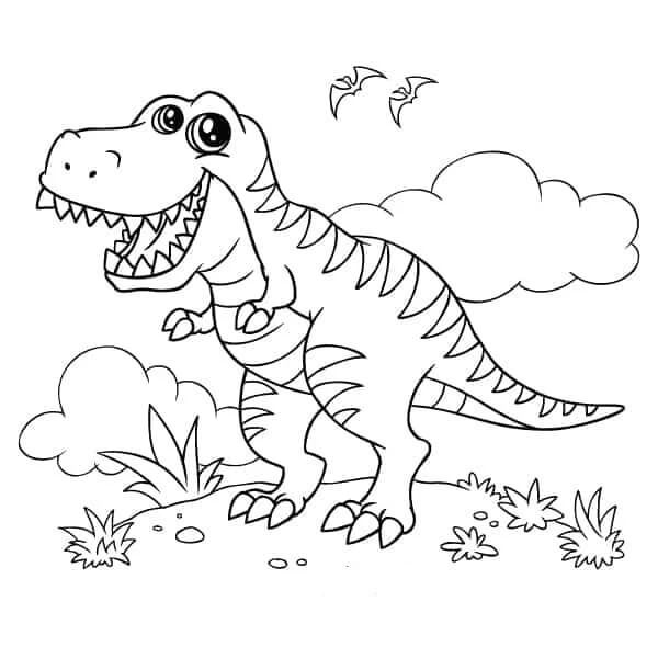 T-rex boyama sayfası – yaratıcılığı geliştirir, keyifli zaman