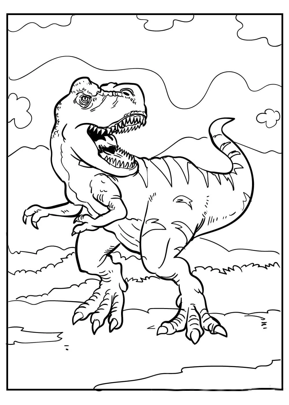 T-rex boyama sayfası – okul öncesi, evde etkinlik