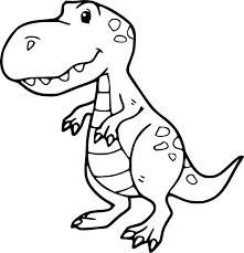 T-rex boyama sayfası – el becerilerini geliştirir, boyama çalışması