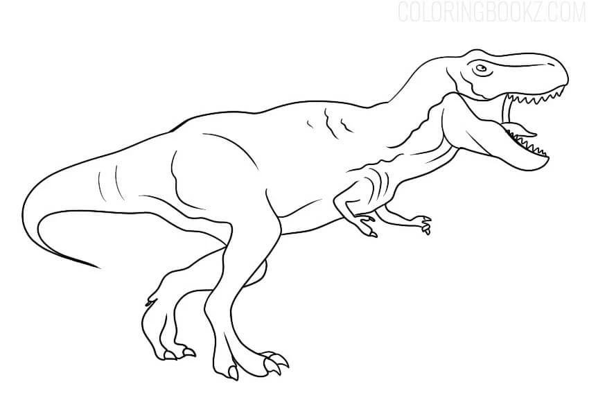 T-rex boyama sayfası – keyifli zaman, renkli çizimler