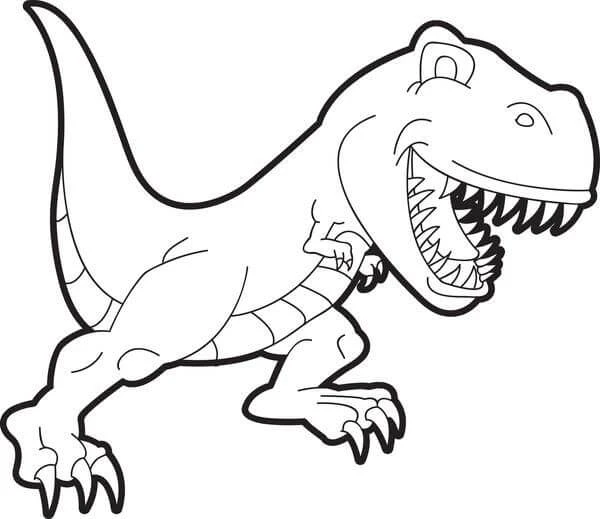 T-rex boyama sayfası – boyama çalışması, yaratıcılığı geliştirir