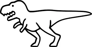 T-rex boyama sayfası – PDF indir, sevimli karakter