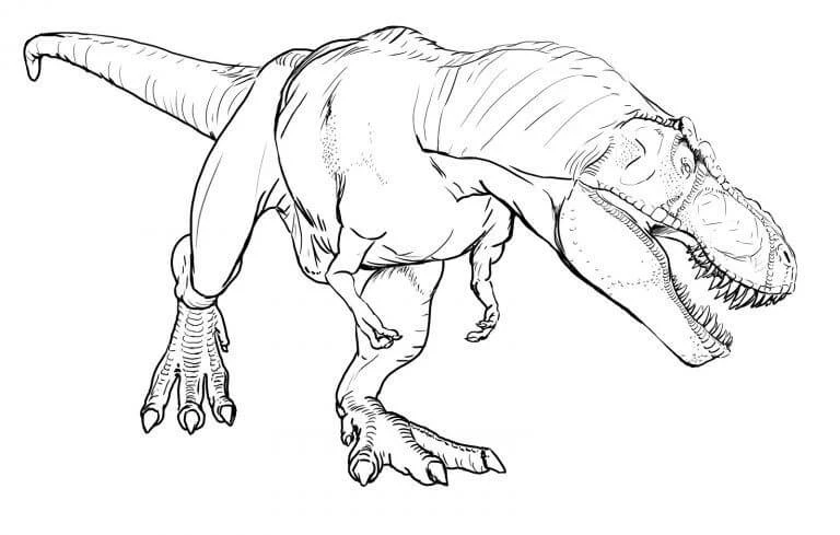 T-rex boyama sayfası – yaratıcılığı geliştirir, keyifli zaman