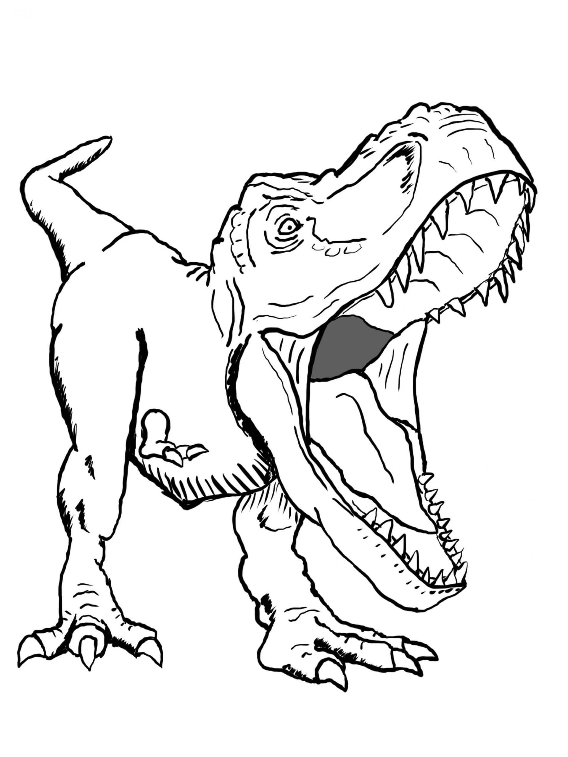 T-rex boyama sayfası – boyama etkinliği, çocuk aktivitesi