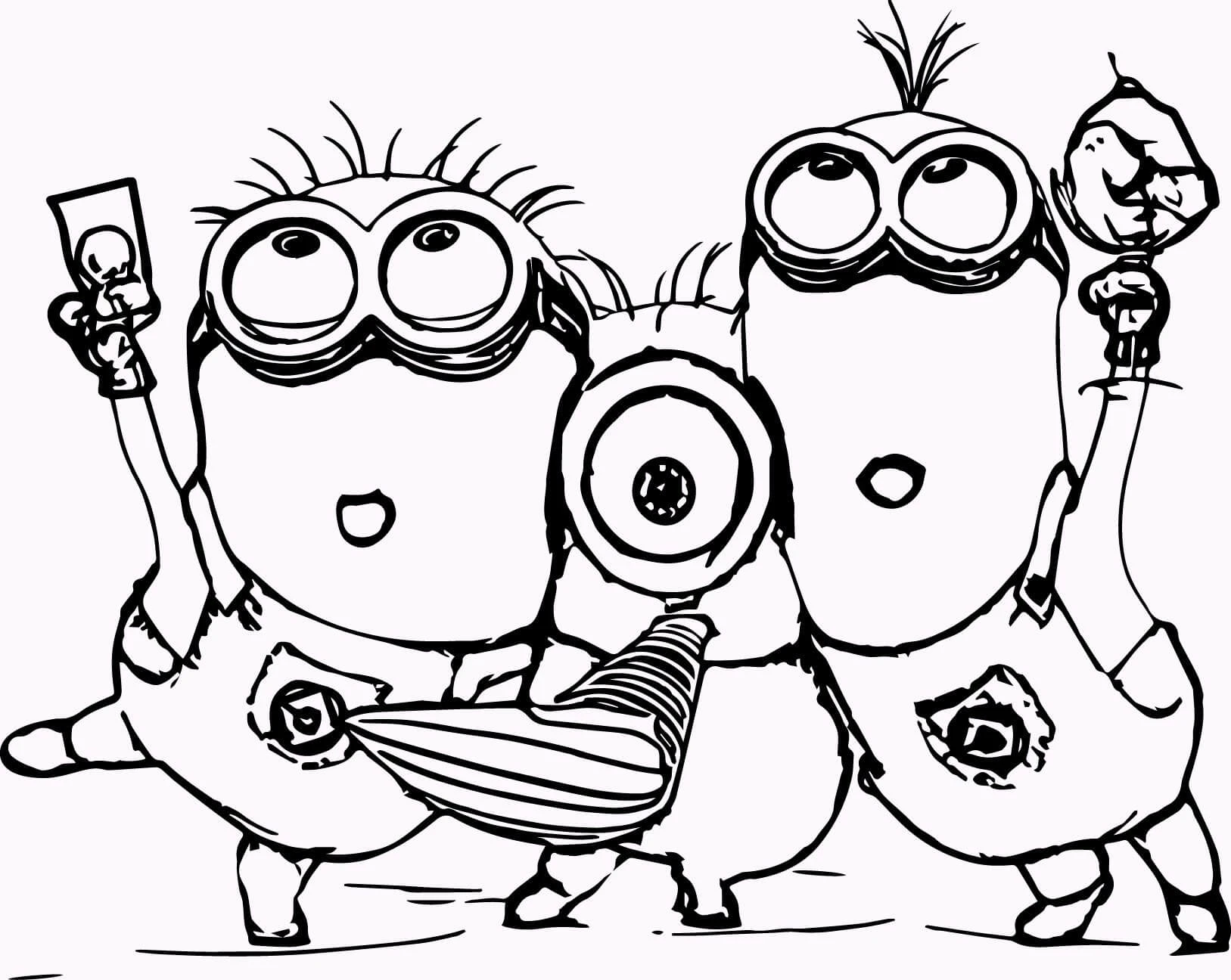 Minions boyama sayfası – okul öncesi, evde etkinlik