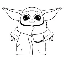 Yoda boyama sayfası – sevimli karakter, sanatsal çalışma