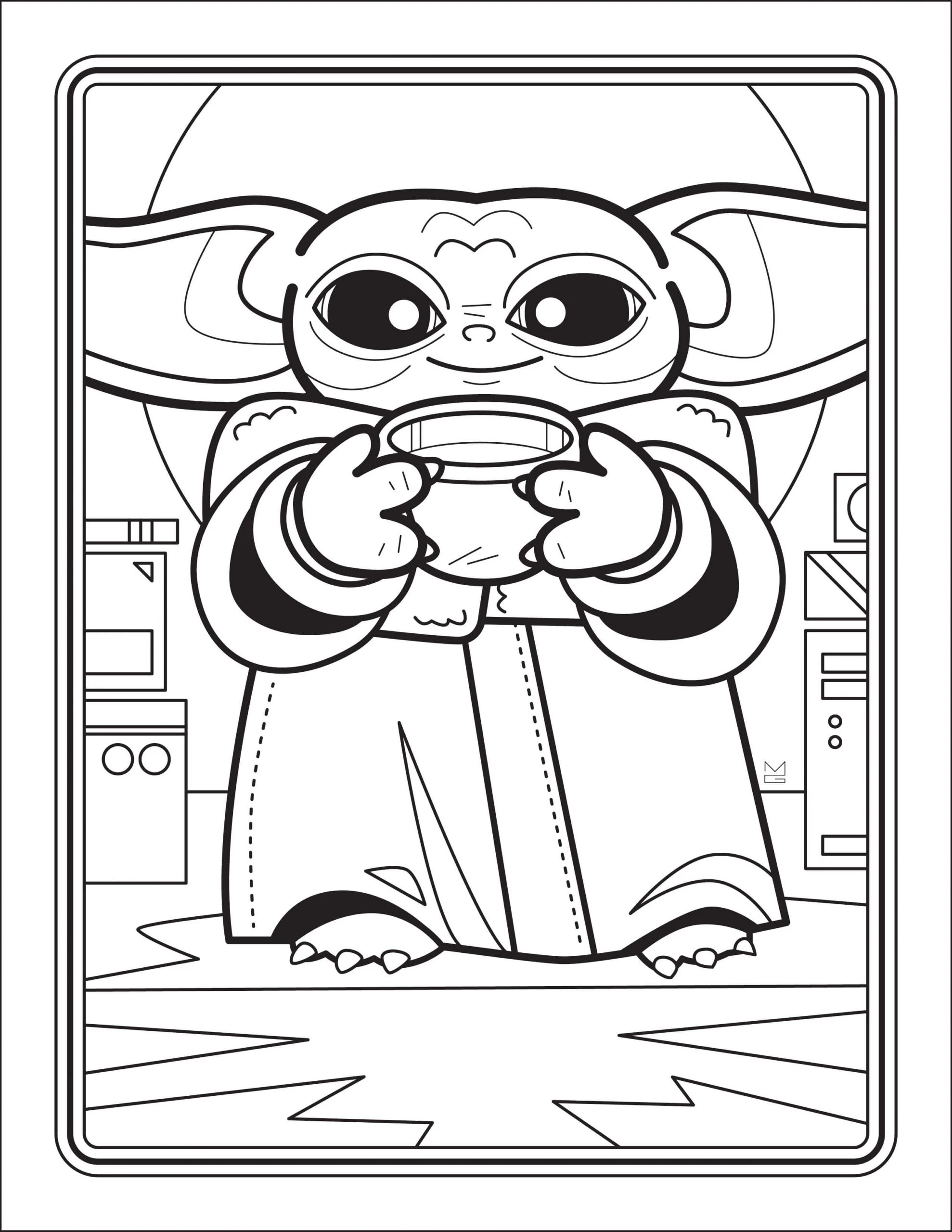 Yoda boyama sayfası – keyifli zaman, renkli çizimler