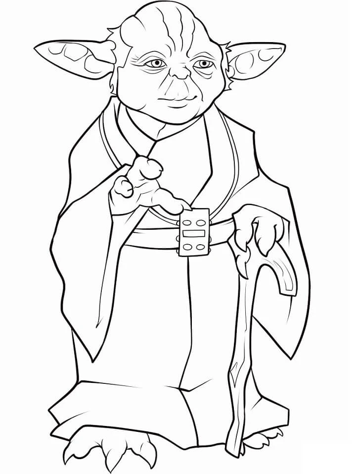 Yoda boyama sayfası – çocuk aktivitesi, PDF indir