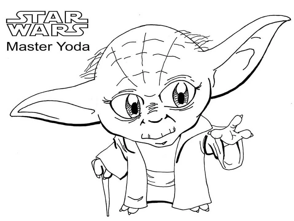 Yoda boyama sayfası – okul öncesi, evde etkinlik