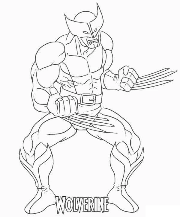 Wolverine boyama sayfası – eğitici aktivite, yaratıcılık