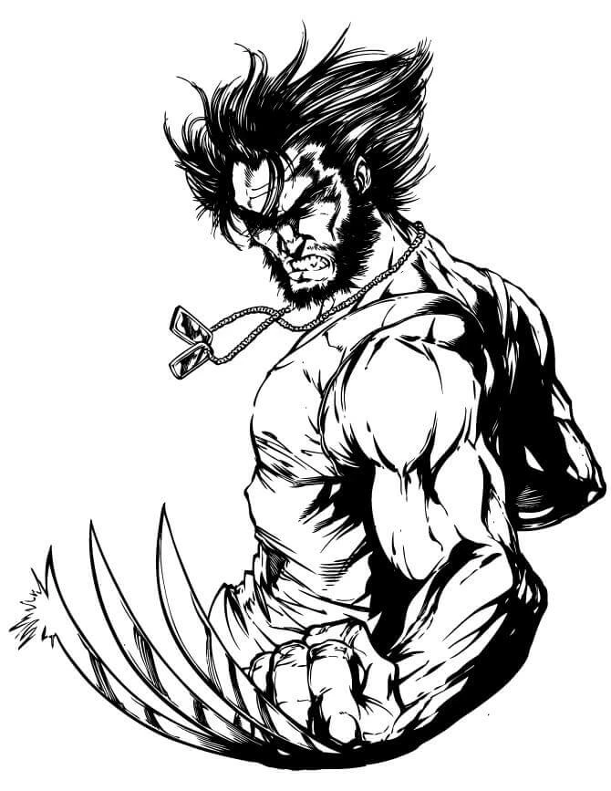 Wolverine boyama sayfası – yaratıcılık, eğlenceli etkinlik
