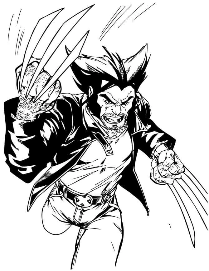 Wolverine boyama sayfası – renkli çizimler, okul öncesi