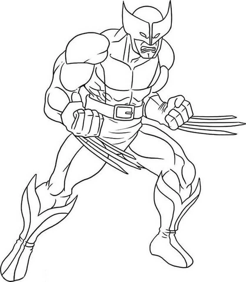 Wolverine boyama sayfası – çocuklar için, çizgi film temalı