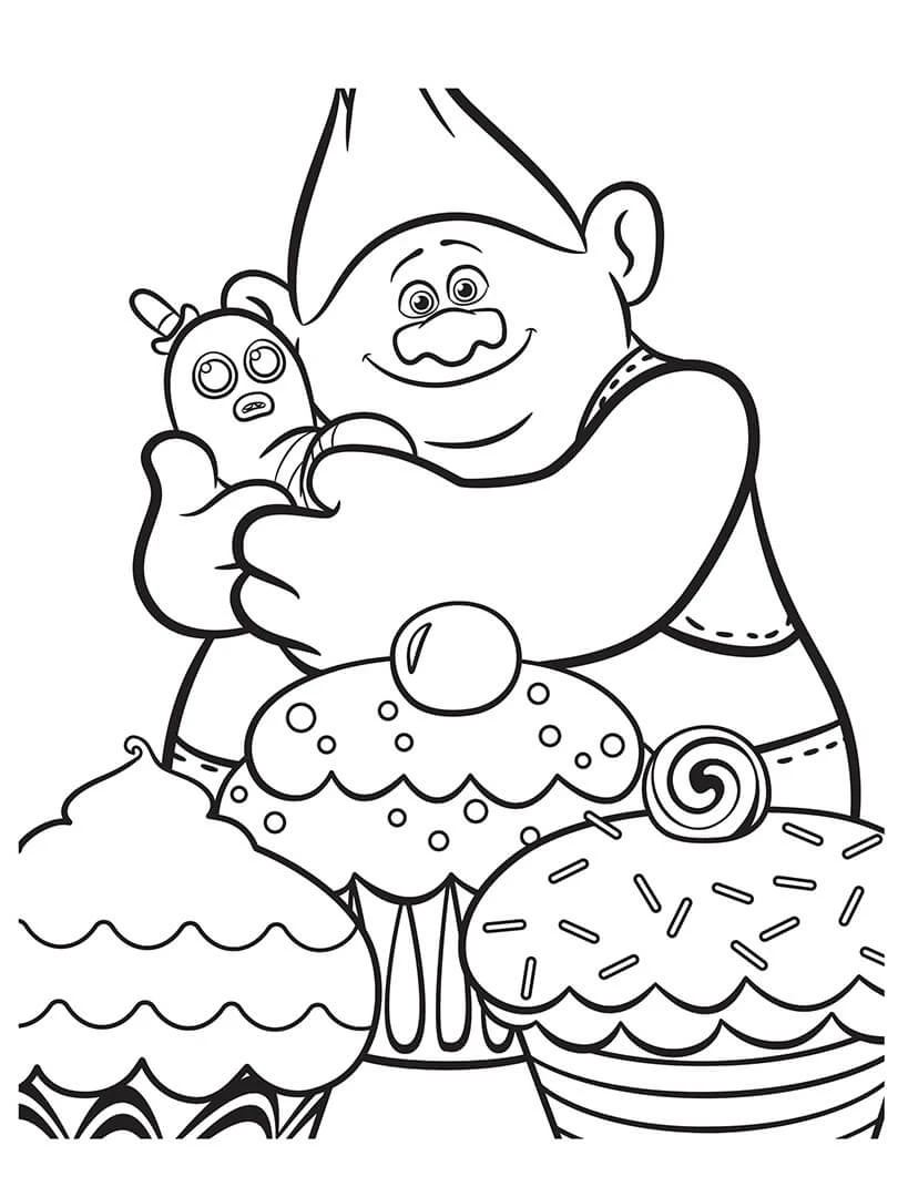 Trolls boyama sayfası – el becerilerini geliştirir, boyama çalışması