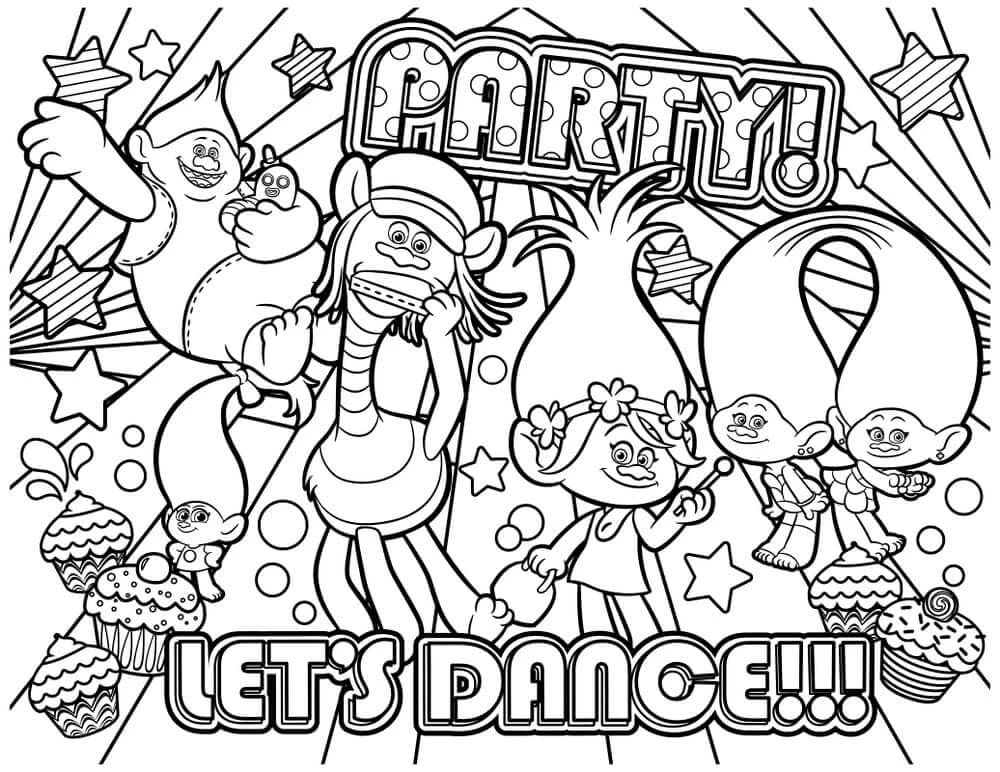 Trolls boyama sayfası – boyama çalışması, yaratıcılığı geliştirir