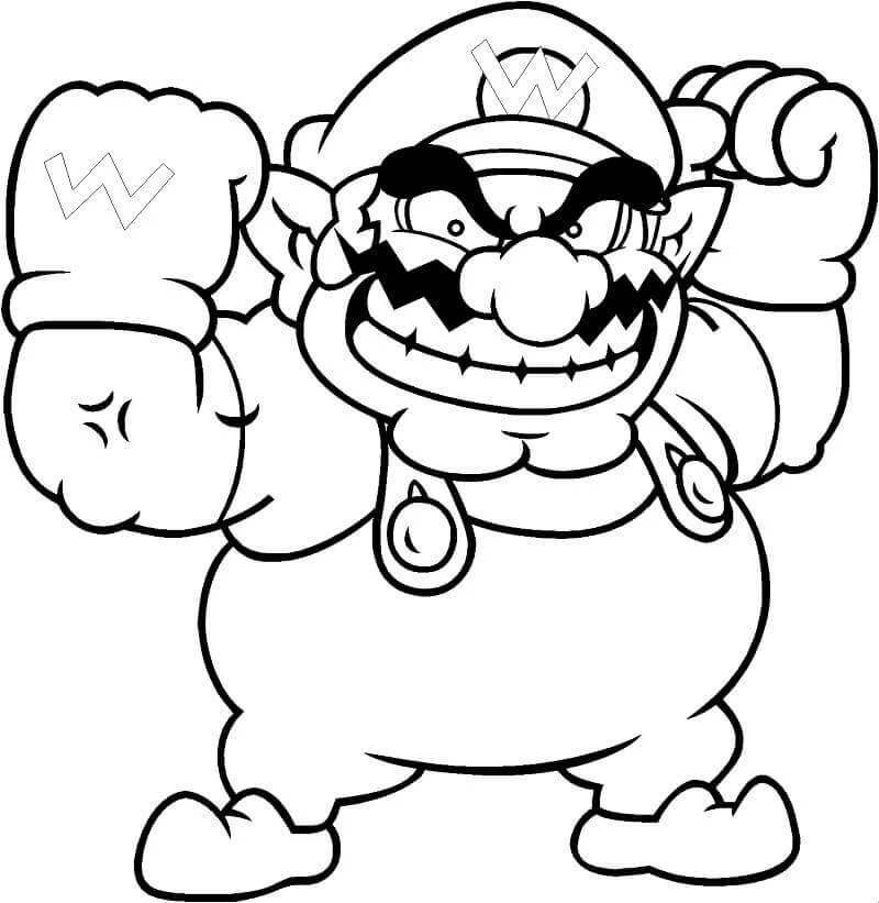 Wario boyama sayfası – keyifli zaman, renkli çizimler