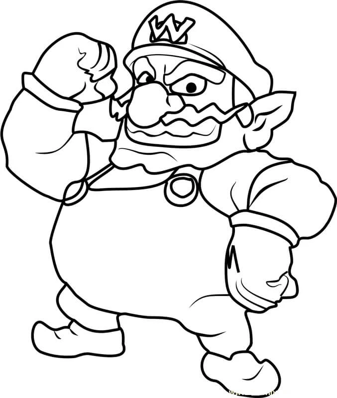 Wario boyama sayfası – evde etkinlik, ücretsiz yazdır