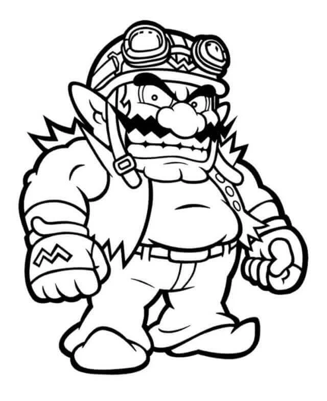 Wario boyama sayfası – çocuk aktivitesi, PDF indir