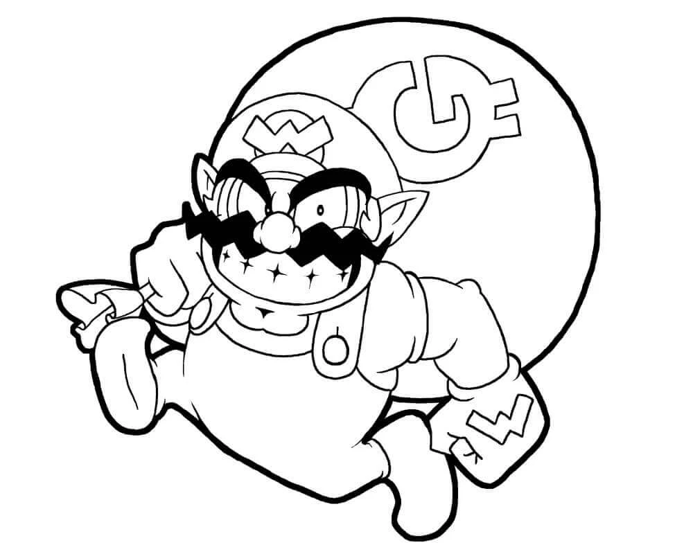 Wario boyama sayfası – yaratıcılık, eğlenceli etkinlik