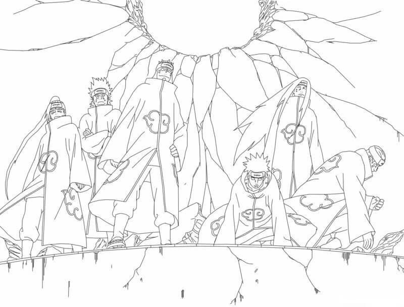 Akatsuki boyama sayfası – sevimli karakter, sanatsal çalışma