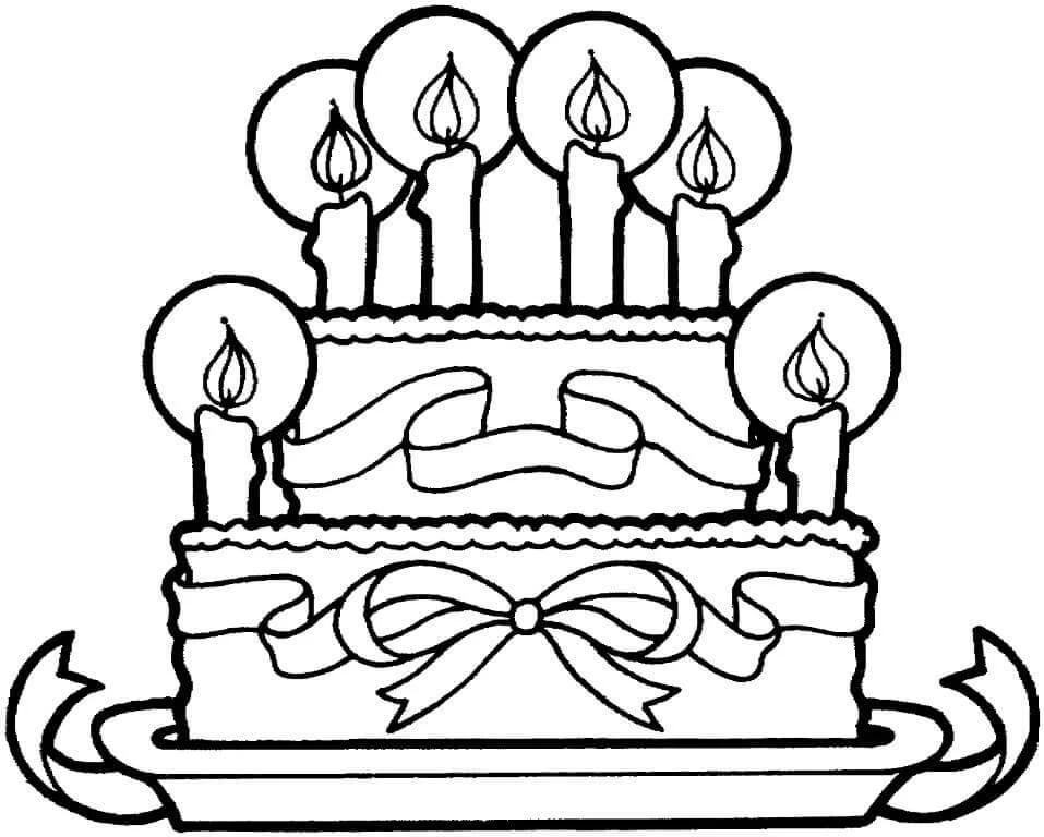 Doğumgünü Pastası boyama sayfası – boyama etkinliği, çocuk aktivitesi