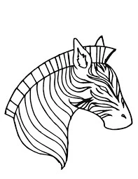 Zebra boyama sayfası – basit çizim, kolay boyama
