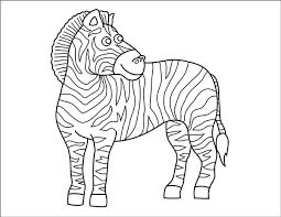 Zebra boyama sayfası – kolay boyama, eğitici aktivite
